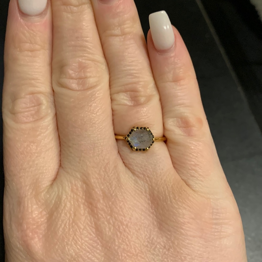 La Kaiser Yellow Gold Plated Labradorite Ring